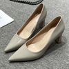 image:imageHee grand Women Heels Slip On Chunky High Heels Black Work Heels Comfort Dress Pumps085greypatent Leather