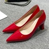image:imageHee grand Women Heels Slip On Chunky High Heels Black Work Heels Comfort Dress Pumps085redpatent Leather