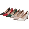 image:imageHee grand Women Heels Slip On Chunky High Heels Black Work Heels Comfort Dress Pumps085redpatent Leather