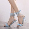 image:imageHee grand Women High Heel Sandals Sexy Open Toe Ankle Strap High Heels Stiletto Wedding Dress ShoesBlue