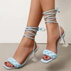 image:imageHee grand Women High Heel Sandals Sexy Open Toe Ankle Strap High Heels Stiletto Wedding Dress ShoesBlue