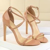 image:imageHee grand Women High Heels Sandals Sexy Open Toe Ankle Strap Fashion Stiletto Patent leather Wedding Party Dress HeelsPink