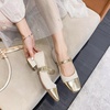 image:imageHee grand Women Low Heel Mary Jane Shoes Closed Square Toe Ankle Strap Buckle Chunky Block Heels Comfortable Low Heel Dress Shoes Pumps for OfficeBeige