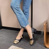 image:imageHee grand Women Low Heel Mary Jane Shoes Closed Square Toe Ankle Strap Buckle Chunky Block Heels Comfortable Low Heel Dress Shoes Pumps for OfficeBlack