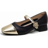image:imageHee grand Women Low Heel Mary Jane Shoes Closed Square Toe Ankle Strap Buckle Chunky Block Heels Comfortable Low Heel Dress Shoes Pumps for OfficeBlack