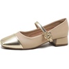 image:imageHee grand Women Low Heel Mary Jane Shoes Closed Square Toe Ankle Strap Buckle Chunky Block Heels Comfortable Low Heel Dress Shoes Pumps for OfficeKhaki