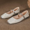 image:imageHee grand Women Mary Jane Flats Shoes Square Toe Satin Dress Shoes Comfortable Casual Ballet Flats461apricot