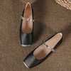 image:imageHee grand Women Mary Jane Flats Shoes Square Toe Satin Dress Shoes Comfortable Casual Ballet Flats461black