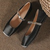 image:imageHee grand Women Mary Jane Flats Shoes Square Toe Satin Dress Shoes Comfortable Casual Ballet Flats461black