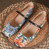 image:imageHee grand Women Mary Jane Flats Shoes Square Toe Satin Dress Shoes Comfortable Casual Ballet Flats461flower