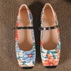 image:imageHee grand Women Mary Jane Flats Shoes Square Toe Satin Dress Shoes Comfortable Casual Ballet Flats461flower