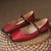 image:imageHee grand Women Mary Jane Flats Shoes Square Toe Satin Dress Shoes Comfortable Casual Ballet Flats461red