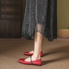 image:imageHee grand Women Mary Jane Flats Shoes Square Toe Satin Dress Shoes Comfortable Casual Ballet Flats461red