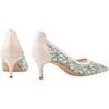 image:imageHee grand Women Mid Heels Pointed Toe Pump Small Heels Office Shoes for Work Sexy Mesh Lace Wedding Party Dress Shoes1green