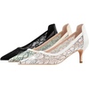 image:imageHee grand Women Mid Heels Pointed Toe Pump Small Heels Office Shoes for Work Sexy Mesh Lace Wedding Party Dress Shoes1white