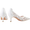 image:imageHee grand Women Mid Heels Pointed Toe Pump Small Heels Office Shoes for Work Sexy Mesh Lace Wedding Party Dress Shoes1white