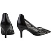 image:imageHee grand Women Mid Heels Pointed Toe Pump Small Heels Office Shoes for Work Sexy Mesh Lace Wedding Party Dress Shoes3black