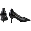 image:imageHee grand Women Mid Heels Pointed Toe Pump Small Heels Office Shoes for Work Sexy Mesh Lace Wedding Party Dress Shoes4black