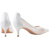 image:imageHee grand Women Mid Heels Pointed Toe Pump Small Heels Office Shoes for Work Sexy Mesh Lace Wedding Party Dress Shoes4white