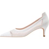 image:imageHee grand Women Mid Heels Pointed Toe Pump Small Heels Office Shoes for Work Sexy Mesh Lace Wedding Party Dress Shoes4white