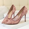 image:imageHee grand Women Sexy Pointed Toe Lace High Heels Comfort Work Pumps Ladies Stilettos Bridal Dress Shoes for WeddingPurple
