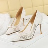 image:imageHee grand Women Sexy Pointed Toe Lace High Heels Comfort Work Pumps Ladies Stilettos Bridal Dress Shoes for WeddingYbow White
