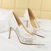 image:imageHee grand Women Sexy Pointed Toe Lace High Heels Comfort Work Pumps Ladies Stilettos Bridal Dress Shoes for WeddingYbow White