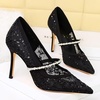 image:imageHee grand Women Sexy Pointed Toe Lace High Heels Comfort Work Pumps Ladies Stilettos Bridal Dress Shoes for WeddingZrhinestone Black