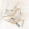 image:imageHee grand Women Sexy Pointed Toe Lace High Heels Comfort Work Pumps Ladies Stilettos Bridal Dress Shoes for WeddingZrhinestone White