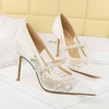 image:imageHee grand Women Sexy Pointed Toe Lace High Heels Comfort Work Pumps Ladies Stilettos Bridal Dress Shoes for WeddingZrhinestone White