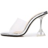 image:imageHee grand Women Summer Clear Heels SlideSandals Transparent Peep Toe Stiletto Wedding Party Dress ShoesSilver