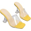 image:imageHee grand Women Summer Clear Heels SlideSandals Transparent Peep Toe Stiletto Wedding Party Dress ShoesYellow