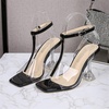 image:imageHee grand Womens Ankle Strap Sandals Transparent Thick Heels Wedding Party Dress ShoesBlack