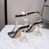 image:imageHee grand Womens Ankle Strap Sandals Transparent Thick Heels Wedding Party Dress ShoesBlack