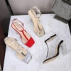 image:imageHee grand Womens Ankle Strap Sandals Transparent Thick Heels Wedding Party Dress ShoesRed