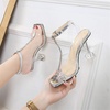 image:imageHee grand Womens Ankle Strap Sandals Transparent Thick Heels Wedding Party Dress ShoesSilver