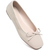 image:imageHee grand Womens Ballet Flats Bowknot Square Toe Dressy Flat Shoes for Casual Work Comfort Slip On FlatsPatent Leatherapricot