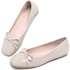 image:imageHee grand Womens Ballet Flats Bowknot Square Toe Dressy Flat Shoes for Casual Work Comfort Slip On FlatsPatent Leatherapricot