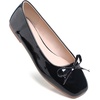 image:imageHee grand Womens Ballet Flats Bowknot Square Toe Dressy Flat Shoes for Casual Work Comfort Slip On FlatsPatent Leatherblack