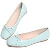 image:imageHee grand Womens Ballet Flats Bowknot Square Toe Dressy Flat Shoes for Casual Work Comfort Slip On FlatsPatent Leathercyan