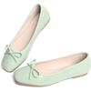 image:imageHee grand Womens Ballet Flats Bowknot Square Toe Dressy Flat Shoes for Casual Work Comfort Slip On FlatsPatent Leatheremerald Green