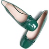 image:imageHee grand Womens Ballet Flats Bowknot Square Toe Dressy Flat Shoes for Casual Work Comfort Slip On FlatsPatent Leathergreen