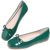 image:imageHee grand Womens Ballet Flats Bowknot Square Toe Dressy Flat Shoes for Casual Work Comfort Slip On FlatsPatent Leathergreen