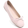 image:imageHee grand Womens Ballet Flats Bowknot Square Toe Dressy Flat Shoes for Casual Work Comfort Slip On FlatsPatent Leathernude Apricot