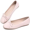 image:imageHee grand Womens Ballet Flats Bowknot Square Toe Dressy Flat Shoes for Casual Work Comfort Slip On FlatsPatent Leathernude Apricot
