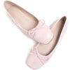 image:imageHee grand Womens Ballet Flats Bowknot Square Toe Dressy Flat Shoes for Casual Work Comfort Slip On FlatsPatent Leathernude Apricot