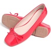 image:imageHee grand Womens Ballet Flats Bowknot Square Toe Dressy Flat Shoes for Casual Work Comfort Slip On FlatsPatent Leatherred