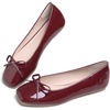 image:imageHee grand Womens Ballet Flats Bowknot Square Toe Dressy Flat Shoes for Casual Work Comfort Slip On FlatsPatent Leatherwine Red