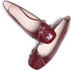 image:imageHee grand Womens Ballet Flats Bowknot Square Toe Dressy Flat Shoes for Casual Work Comfort Slip On FlatsPatent Leatherwine Red