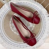 image:imageHee grand Womens Ballet Flats Bowknot Square Toe Dressy Flat Shoes for Casual Work Comfort Slip On FlatsPudark Red